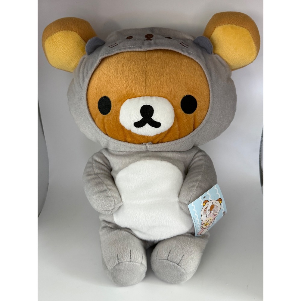 San-X Rilakkuma 16" Sea Otter Costume Plush Stuffed Animal Grey Brown 2018 NWT